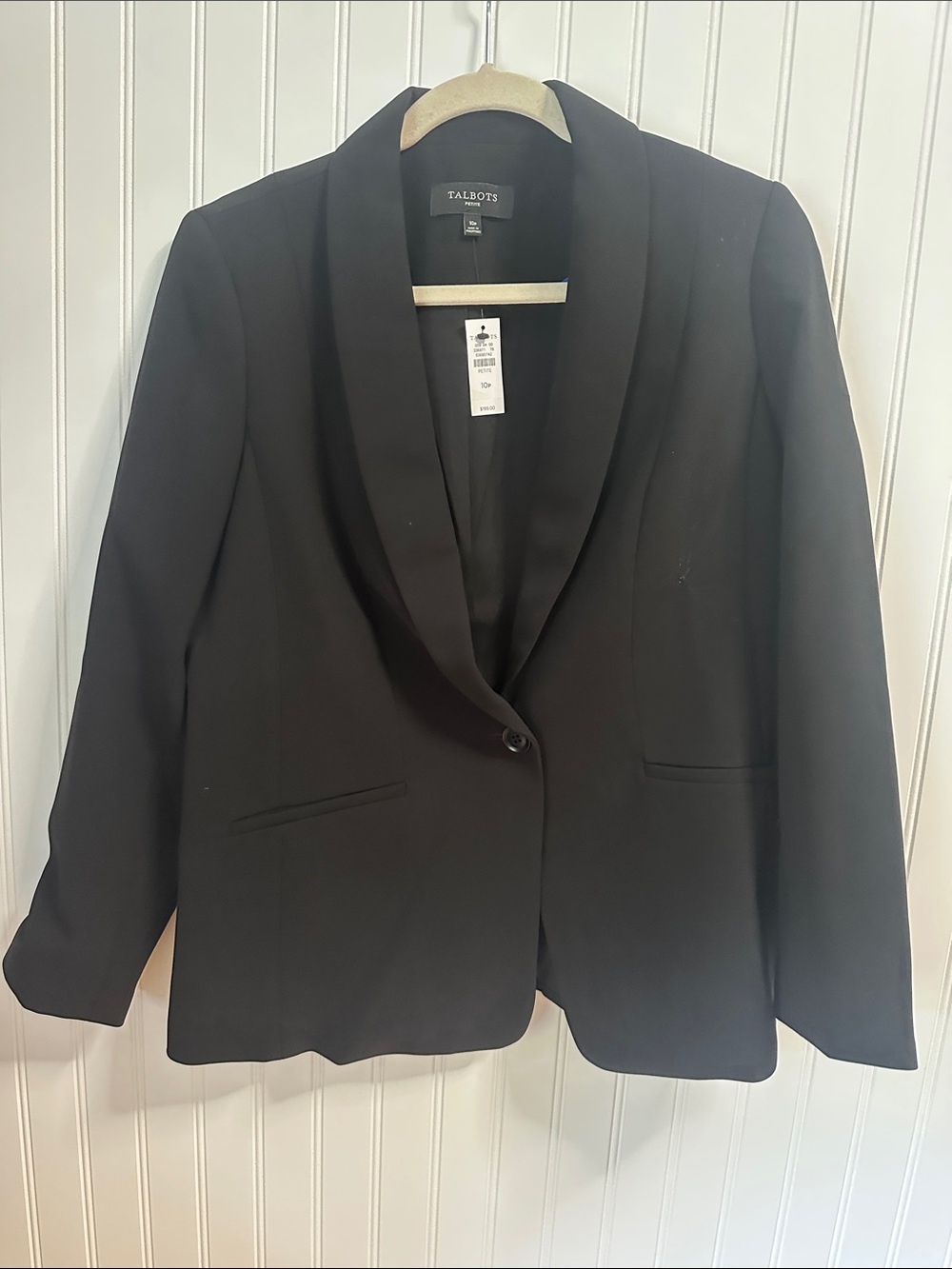 Talbots Black Shawl-Collar Single-Button Blazer